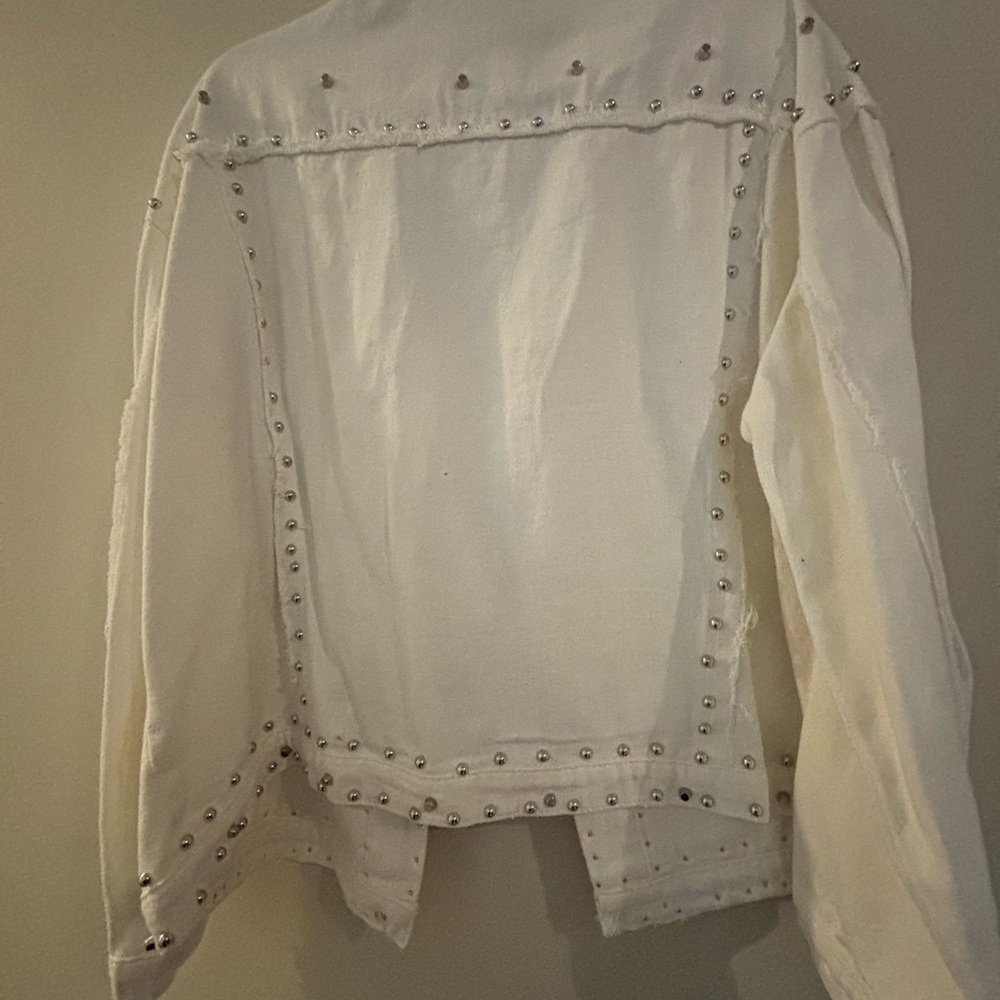 Studded White Denim Jacket - Picture 4 of 4